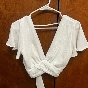 Elegant White Wrap Top